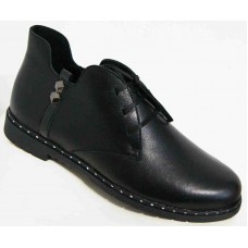 Кожаные ботинки женские весна 36-45 размеры черные 0037МД